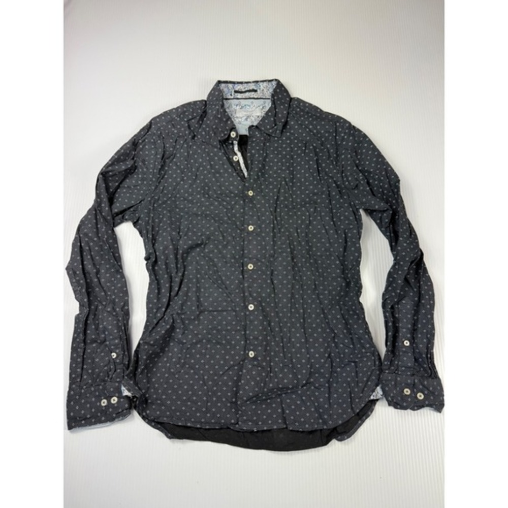 Level Ten Modern Button Down Shirt Patterned Long Sleeve Casual Mens M